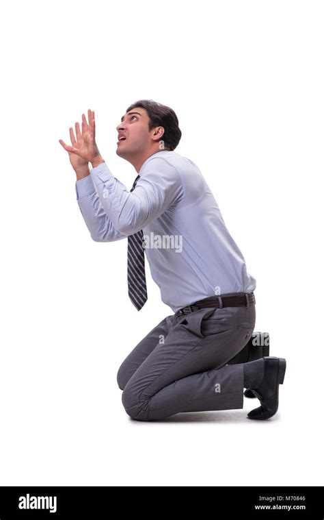 Man On Knees Beg Cut Out Stock Images Pictures Alamy