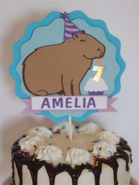 Capybara Cake Topper Personalized Etsy