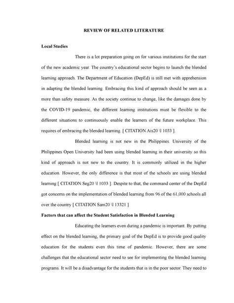 Chapter 1 Research Paper In Blended Learning BSE Major In English