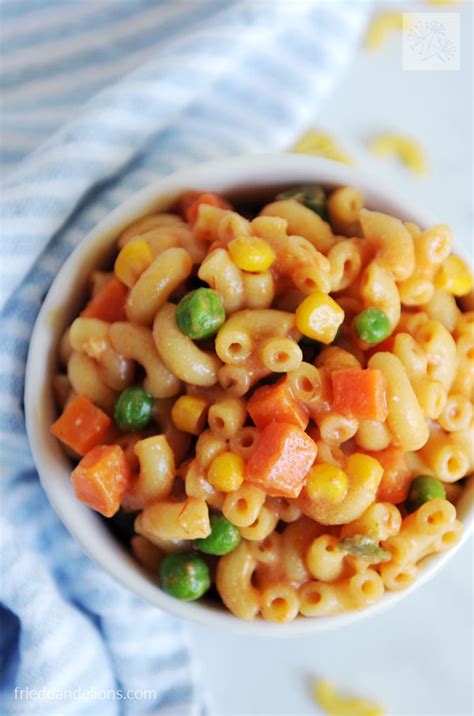 Veggie Mac Pasta For School Lunches — Fried Dandelions — Plant Based