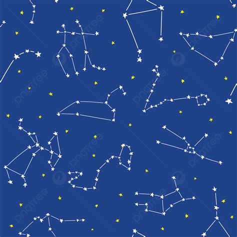 Seamless Constellation Stars Vector Pattern Background, Soft, Pastel ...