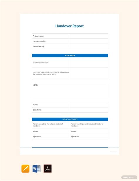 Project Handover Report Template In Word Pages Pdf Google Docs