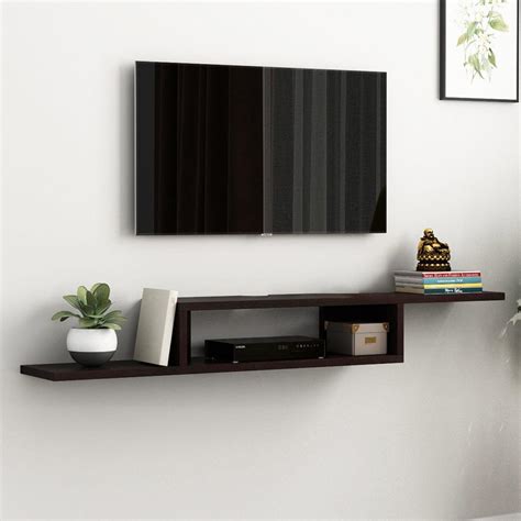 Adroit Engineered Wood Wall-Mounted Tv Unit with Open Storage