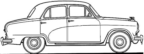 1954 Austin A40 Cambridge Sedan blueprints free - Outlines