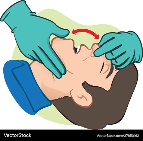 First Aid Person Opening Mouth Clearing Airway Vector Image