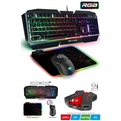 Pack Gamer Spirit Of Gamer Pro Ultimate Souris Rgb Clavier Rgb