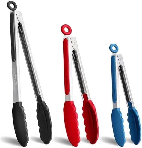 Walfos Silicone Kitchen Tongs Heat Resistant Cooking Tongs Set