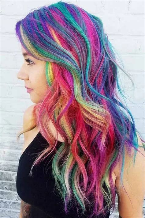 33 Rainbow Hair Styles To Look Like A Unicorn Cabelos Estilosos Cabelo