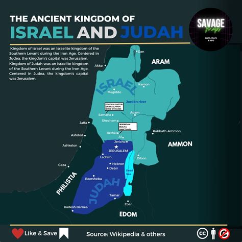 The ancient kingdom of Israel and Judah : r/MapPorn