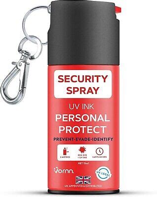 Uk Legal Self Defence Pepper Spray Long Lasting Criminal Identifier Uv