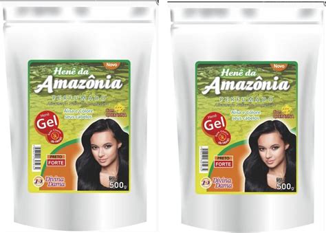 Hene Em Gel Amazonia 500gr Pouch Preto Forte Preto Azulado DIVINA