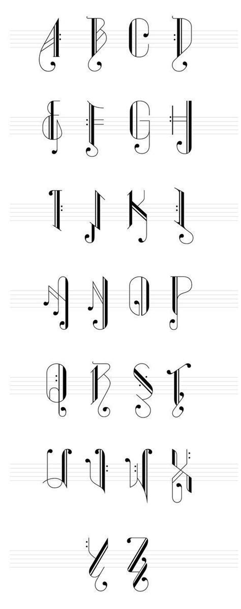 Words Written In Musical Notes Font Design Fonts De Lettrage