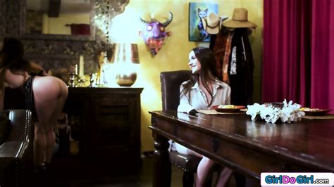 Petite Lesbian Brunette Celebrate By Pussy Licking Busty Gf