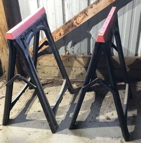 2 Pc. Plastic Folding Saw Horses - Sherwood Auctions