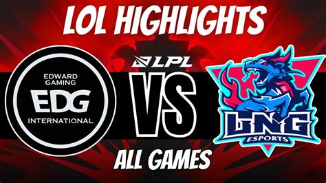 Edg Vs Lng Highlights All Games Lpl Summer Youtube