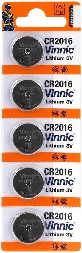 5 Stuks 1 Blisters A 5st Vinnic CR2016 Professional Electronics 3V