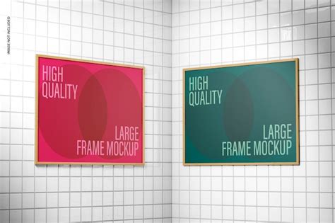 Premium PSD Large Wooden Frames Mockup