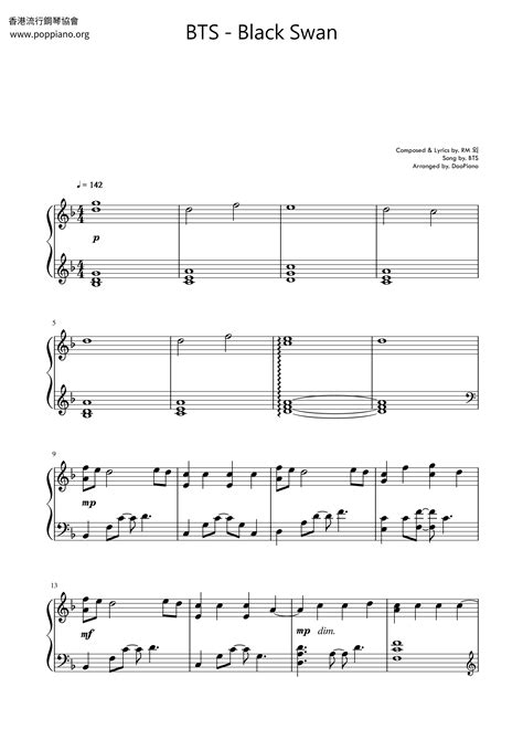 Bts Black Swan Sheet Music Pdf Free Score Download ★