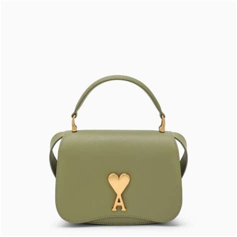 Small Olive Green Leather Paris Paris Bag Thedoublef