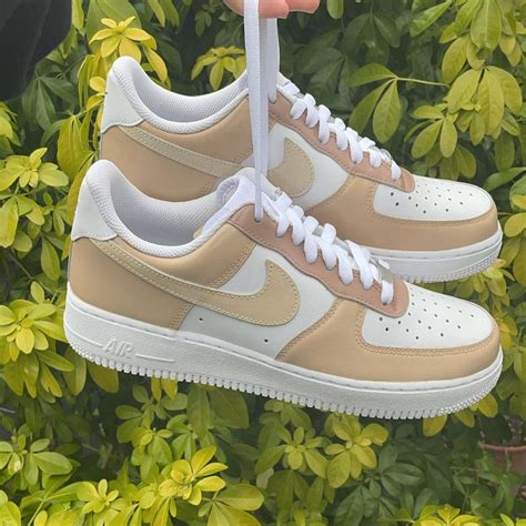 Triple Beige Customs Air Force Oicustom Jordan Shoes Girls Cute