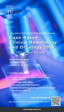 Fillable Online Mayo CPD AZ Brochure Hematology And Oncology 2013