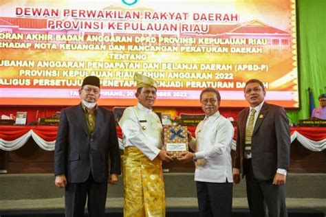 Perda Perubahan APBD Kepri Tahun 2022 Resmi Disahkan Sebesar Rp3 965