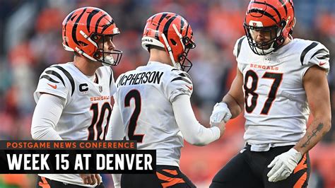 Watch Live Bengals Postgame News Conference Week 15 At Denver Youtube