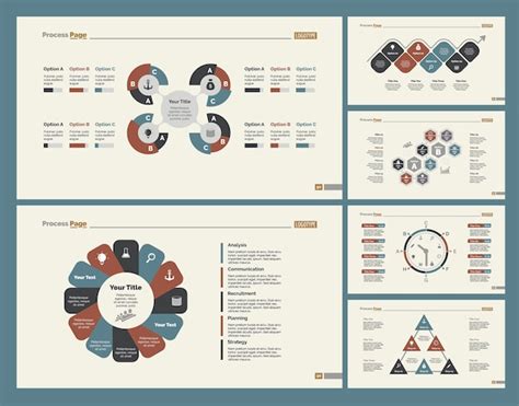 Free Vector | Six business slide templates set