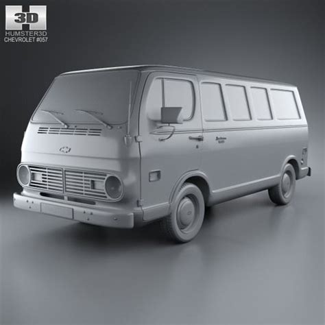 Chevrolet Sport Van 1967 3d Model Game Ready Max Obj 3ds Fbx C4d