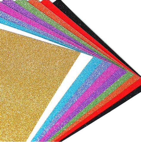 VGOODALL A4 Glitter Craft Paper 10 Assorted Colors 20 Sheets Sparkle