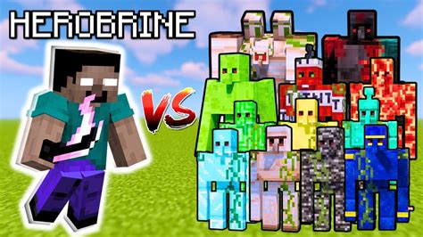 HEROBRINE Vs ALL GOLEMS Minecraft Mob Battle YouTube