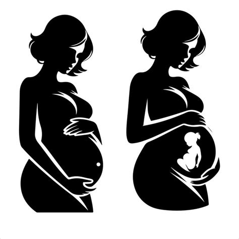 Premium Vector Pregnant Woman Vector Silhouette