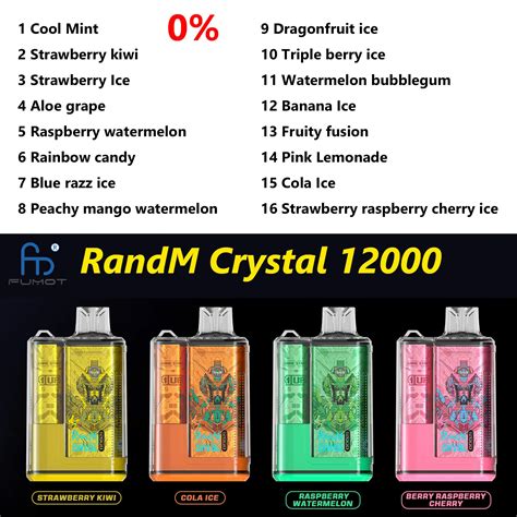 Authentic Randm Fumot Digital Box 12k Crystal 12000 Puffs Disposable Vape With E Liquid Power