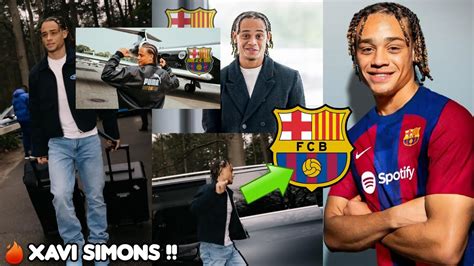 OFFICIEL XAVI SIMONS VIENT D ARRIVER À BARCELONE DÉJÀ PEUT CÉLÉBRER