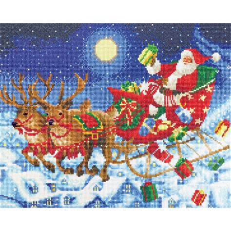 Broderie diamant Kit tableau 40x50cm Traineau du Père Noël