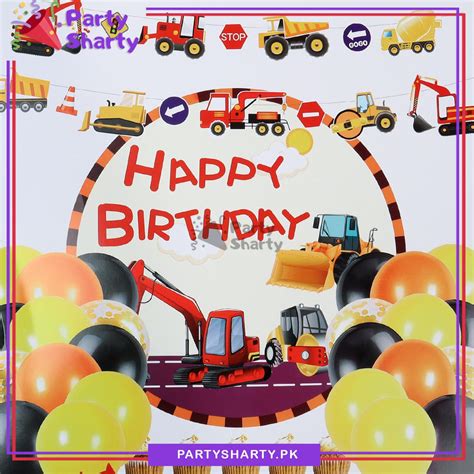 Happy Birthday Construction Theme Set For Theme Based Birthday Decorat