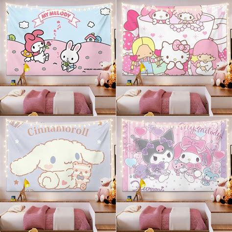 ภาพพื้นหลัง ลายการ์ตูน Sanrio Mural Melody ขนาด 100x70 ซม สําหรับตกแต่งผนังห้องนอน หอพัก