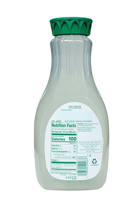 Tropicana Drink Lively Lemonade 52 Fl Oz Bottle