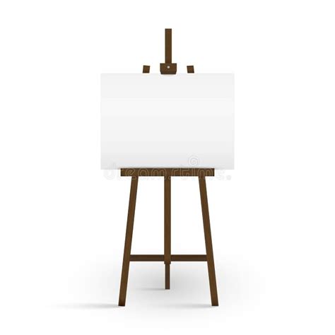 Blank Canvas on a Artist` Easel. Blank Art Board and Wooden Easel ...