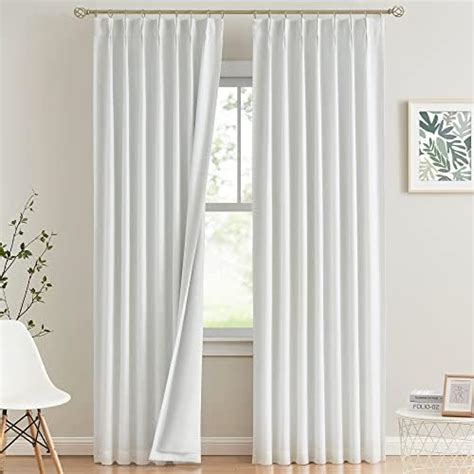 Vision Home White Pinch Pleated Full Blackout Curtains