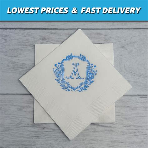 Personalized Wedding Monogram Napkins Custom Cocktail Napkins Foil