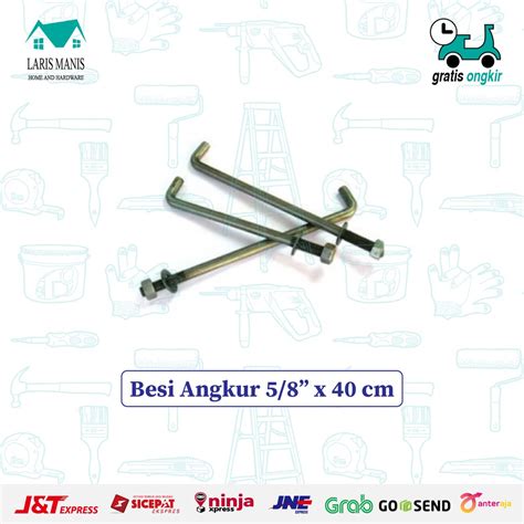 Jual Besi Angkur Baut Anchor Angkur L Baja Hitam Beton Panjang