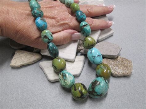 Genuine TURQUOISE Necklace Chunky Turquoise Necklace Gem