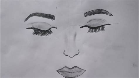 How To Draw A Girl Face With Eyes Closed Step By Step Easy To Draw