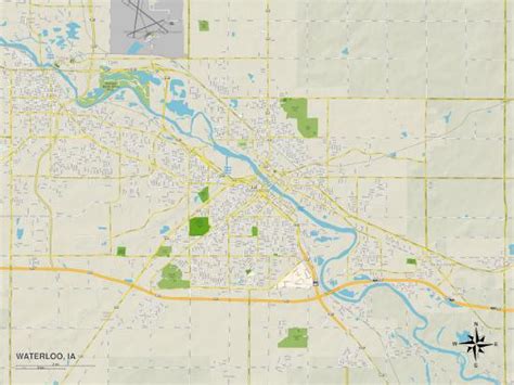 Political Map Of Waterloo Ia Prints