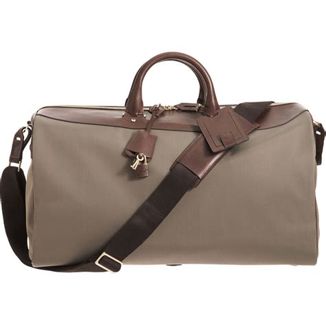 Serapian Leather Double Handle Duffel Bag In Gray For Men Brown