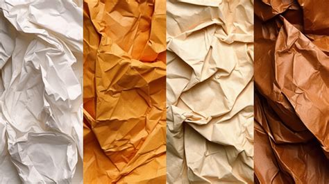 Assortment Of Crumpled Paper Textures Background Wrinkled Texture