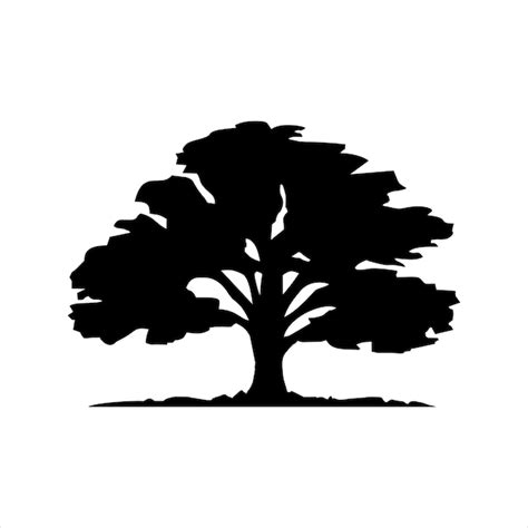 Silueta vectorial de un vector de plantilla de logotipo de árbol de