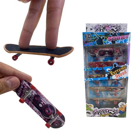 Kit Mini Skate Colorido De Dedo Manobras Radicais Unidades No Shoptime