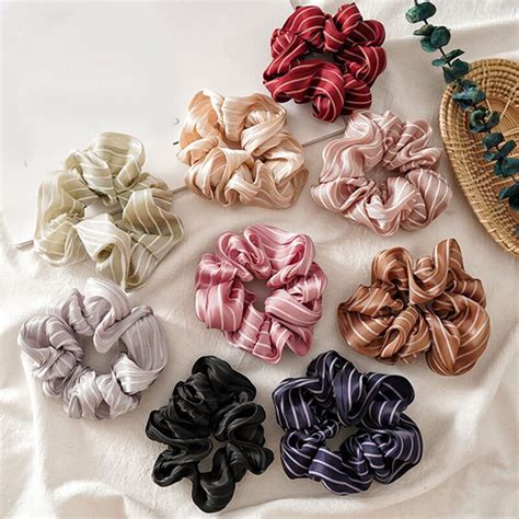 Glossy Zijdeachtig Satijn Scrunchies Pure Kleur Ge Grandado